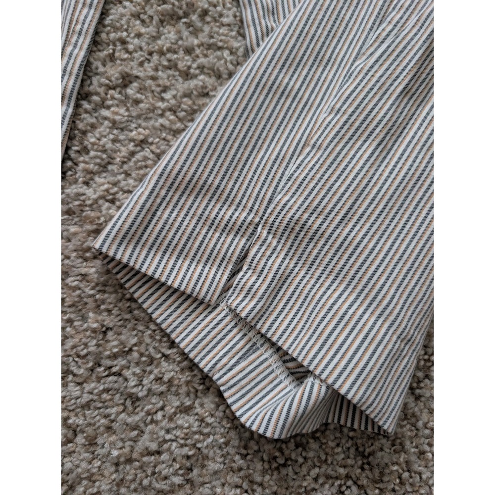 Lane Bryant Striped Ankle Pants Womens 24 Plus White Navy Tan Career Trousers - Picture 7 of 7